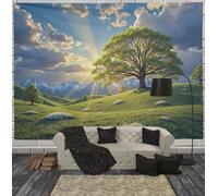 GSAEIMCT Sunny Grass Tapestry, Green Natural Scenery Wall Hanging Tapestries, Small Tapestry For Home Office Dorm Indoor And Outdoor Decoration, 230L X 180W Cm