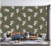 GSAEIMCT Tree-Climbing Koala Photo Wallpaper, Modern Mural Wallpaper, Cartoon Animals Room Decor Wall Art for Living Room Bedroom Kitchen, 400X280Cm