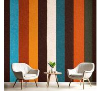 GSAEIMCT Vertical Stripes Wallpaper Mural Minimalist Modern Orange-Blue Art Background Wall Large Mural for Living Room Bedroom,350X260Cm