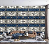 GSAEIMCT Vine Pattern Wallpaper, Navy Blue Classical Plants Home Decor Photo Wallpaper Murals, Room Decor Wall Art for Bedroom Kitchen Living Room, 200X140Cm