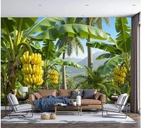 GSAEIMCT Wall Murals 300X210Cm, Banana Tree Palm Leaves Pattern Wall Fabric, Tropical Scenery Large Photo Wallpaper for Living Room Bedroom Bathroom Office Dining Room Kid's Room Home Decor
