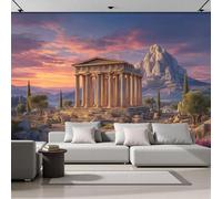 GSAEIMCT Wall Murals 350X256Cm, Greek Palace Pattern Wall Fabric, Classical Architecture Large Photo Wallpaper for Living Room Bedroom Bathroom Office Dining Room Kid's Room Home Decor