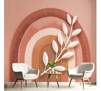 GSAEIMCT Wall Murals 450X300Cm, Morandi Blades Pattern Wall Fabric, Bohemian Minimalism Large Photo Wallpaper for Living Room Bedroom Bathroom Office Dining Room Kid's Room Home Decor
