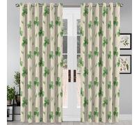 GSAEIMCT Watercolor Four-Leaf Clover Pattern Blackout Curtains, Fresh Plants Thermal Eyelet Curtains For Living Room Bedroom Window, Mint Green, W 46" X L 90"