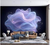 GSAEIMCT Wavy Stripe Purple-Blue Background Theme Photo Wallpaper,450X300Cm Silk Wall Mural,Abstract Art Style Bedroom Living Room Decoration Poster