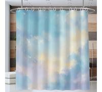 GSAEIMCT Yellow Blue Brushstrokes Across The Sky Shower Curtain Natural Dream Waterproof Fabric W 59.1" X L 70.9" Polyester Bathroom Bathtub Decoration Pack Plastic Hooks