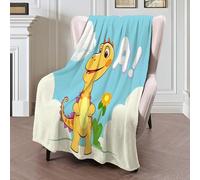 GSAEIMCT Yellow Blue Flower Dinosaur Blanket 3D For Girls Boys Cartoon Animals Print Decor Fleece Throw Super Soft Flannel Fuzzy Plush Sofa Couch Living Room Bed Camping Travel 30"X40"(75X100Cm)
