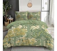 GSAEIMCT Yellow Green Forest Green Leaves Bed Set - 3D Plant Illustration Printed Microfiber Teen Beddings Duvet Comforter Cover Set With Zipper,Matching Pillowcase Print Design Super King 260X220Cm