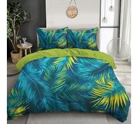 GSAEIMCT Yellow Green Fresh Palm Leaves Comforter Cover Set For Boys Girls Adults Duvet Cover Tropical Plants Bedding Set Quilt Cover Bedroom Decor 3Pcs Bedcloths With 2 Pillowcases King 230X220Cm