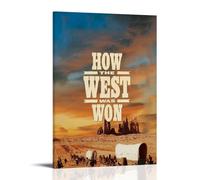GSARUWEHRH How The West Was Won Poster Wall Art Canvas Cover Vintage Aesthetic Poster Decorative Painting for Living Room Bed Room 16x24inch(40x60cm) Frame-style