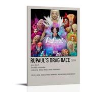 GSARUWEHRH RuPaul's Drag Race Poster Wall Art Canvas Cover Vintage Aesthetic Poster Decorative Painting for Living Room Bed Room 08x12inch(20x30cm) Frame-style