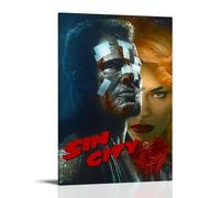 GSARUWEHRH Sin City Poster Wall Art Canvas Cover Vintage Aesthetic Poster Decorative Painting for Living Room Bed Room 12x18inch(30x45cm) Frame-style