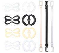 Gsbnjuy 22 Pcs Bra Strap Clips Holders to Make Racerback Strap Holders Adjustable Anti-Slip Bra Straps Buckles Conceal Hide Straps for Women Back Slip Cleavage Control Ballet Dance Accessories