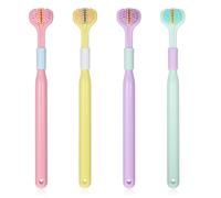 Gsbnjuy 4 Pcs Random Color Three-Sided Soft Hair Toothbrush Medium Soft Bristle Toothbrush Cleaning Travel Brush Effective Wrap-Around Design Deeply Thorough Teeth for Adults Accessories Teeth Care