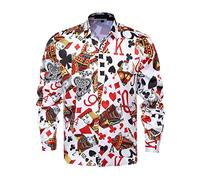 Mens Luxury Brand Printed Silk Like Satin Button Down Dress Shirt for Party Prom Long Sleeve Slim Fit Floral Nightclub Shirt, Multicolored28, XL