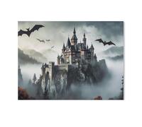 GSBRSNTS Colorful DIY Paint by Number Kit for Families，Dracula's Castle in Transylvania，Fun Relaxing Art Activity,Complete Set with Canvas Paints(40x50cm-AC25