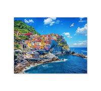 GSBRSNTS DIY Paint by Numbers for Adults Canvas，Cinque Terre，DIY Oil Painting, Pictures Drawing Paintwork with Paintbrushes Decoration Gift(40x50cm-E47