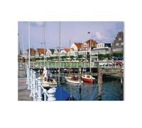 GSBRSNTS DIY Paint by Numbers for Adults Canvas,Kaiser Bridge with View of Travemünde,DIY Oil Painting, Pictures Drawing Paintwork with Paintbrushes Decoration Gift(30x40cm-AD87