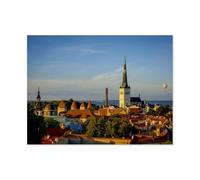GSBRSNTS Easy Paint by Numbers for Adults Beginners，View Over The Roofs of The Lower Old Town with St Olaikirche，Paint by Number Kit On Canvas for Adults New Painters's Gift DIY Gifts(20x30cm-AQ51