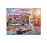 GSBRSNTS Paint by Numbers for Adults，Amsterdam, Netherlands，DIY Oil Painting Kits for Adults Kids Without Frame with Brushes and Acrylic Pigment Paint by Numbers Canvas Arts Crafts (50x60cm-D76