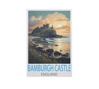 GSBRSNTS Paint by Numbers for Adults,Bamburgh Castle England,DIY Oil Painting Paint by Number Kits Linen Canvas Wall Art House Decor(20x30cm-AK96