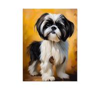 GSBRSNTS Paint by Numbers for Adults Beginner，Animal Shih Tzu，DIY Oil Painting Kit on Canvas with Paintbrushes and Acrylic Pigment, Arts Craft for Home Wall Decor(50x60cm-G66