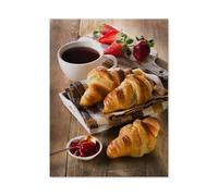 GSBRSNTS Paint by Numbers for Adults Beginner,Coffee Bread,DIY Oil Painting Kit on Canvas with Paintbrushes and Acrylic Pigment, Arts Craft for Home Wall Decor(40x50cm-G86