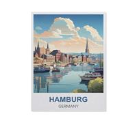GSBRSNTS Paint by Numbers，Hamburg Germany，Landscape Kit for Adults Beginner DIY Oil Painting(20x30cm-S22