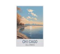 GSBRSNTS Painting by Number Kits On Canvas,Chicago Illinois,DIY Oil Painting Acrylic Paints,Home Wall Decor Gift(20x30cm-AK16