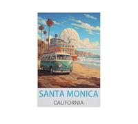 GSBRSNTS Santa Monica California,Paint by Numbers for Kids & Adults & Beginner, DIY Canvas Painting Gift Kits(30x40cm)-AL42