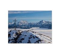 GSBRSNTS Summit Cross in a Mountain Setting,Beginner-Friendly Paint-by-Number Kit,Easy Introduction to Art(40x50cm-AO89