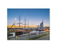 GSBRSNTS Sunset Behind The Bremerhaven Havenwelten,DIY Paint by Numbers for Adults Beginner, Easy Paint by Numbers for Beginner,Acrylic Watercolor Paint by Number for Kids Gift Decor(40x50cm-AA79