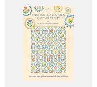 GSC Gift Wrap Set - 2 Premium Wrapping Paper Sheets + 2 Matching Gift Tags - Wrapping Paper Sheets (Enchanted Garden)