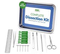 GSC International 360-DS02-KT Dissection Kit with 11"x9"x2" Pan, Self-Healing Plastisol Pad, and Stainless Steel Tool Set - Complete for Biology Labs, Students, and Educational Use