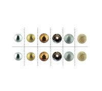 GSC International #42004-12 Physics Balls Set with 12-25mm Physics Balls and a Plastic Storage Container. The set includes 2 of each material type; aluminum, brass, copper, steel, zinc and wood.