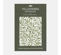 GSC William Morris Willow & Rose Gift Wrap Set - 2 Premium Wrapping Sheets + 2 Matching Gift Tags - Classic Botanical Arts & Crafts Design, Wrapping Paper Sheets