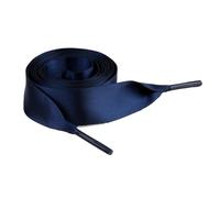 GSCLZ 1Pair 2CM Width Flat Ribbon Shoe Laces Rubber Sneakers Silk Satin Shoelace Boot Women Beautiful Shoelaces For 100/120/150Cm(Dark Blue,120cm)