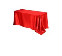 GSCLZ 1pc Red Satin Tablecloth Birthday Wedding Banquet Restaurant Festive Party Served With Dining Table Cover For Wedding,Banquet,Celebration,Restaurant