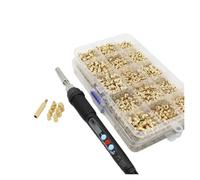 GSCLZ Brass Hot Melt Nut Brass Hot Melt Insert Knurled Nut Implant Machine Copper Nut Thermal Conduction Implant Heat Insertion Tool 3D printer Plastic For 3d Printer Plastic Parts(UK All one 609pcs)