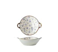 GSCLZ Household Noodle Bowl 7.5inch Ceramic Soup with Handle Salad Pasta Kitchen Tableware(Color1)