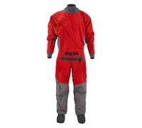 GSCLZ Latex Collar and Cuffs, Diving Surfing Rafting 3-layer Waterproof Fabric Breathable Kayak Dry Suit For Paddling, Fishing, Boating, Canoeing(Red,XXL)