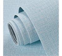 GSCLZ Linen 3D Foam Wallpaper Self-Adhesive PVC Solid Color Thickened Waterproof Background Wall Renovation Stickers(Linen Blue,50cmX1000cm)