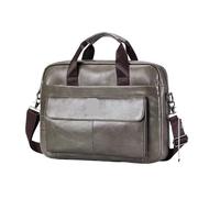 GSCLZ Men's Bag Genuine Leather Men Briefcase For Laptop 14 Messenger Business Portfolio For Document A4(Grey)