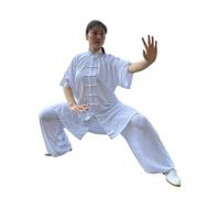 GSCLZ Tai Chi Uniform Cotton Wushu Kung Fu Clothing Adults Martial Arts Wing Chun Suit Taichi Performance Tang Suit(Dwhite,M(165cm))