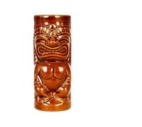 GSCLZ Tiki Mug Ceramic Hawaiian Cocktail Party, Zombie Skull, Large Wine Set, Exotic, Tropical, Handmade(McKay Statue -Brown)