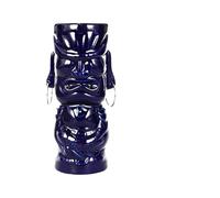 GSCLZ Tiki Mug Ceramic Hawaiian Cocktail Party, Zombie Skull, Large Wine Set, Exotic, Tropical, Handmade(Aimar - Blue)