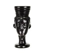 GSCLZ Tiki Mug Ceramic Hawaiian Cocktail Party, Zombie Skull, Large Wine Set, Exotic, Tropical, Handmade(Witch Statue - Black)