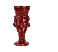 GSCLZ Tiki Mug Ceramic Hawaiian Cocktail Party, Zombie Skull, Large Wine Set, Exotic, Tropical, Handmade(Witch Statue - Red)