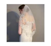 GSCLZ Wedding Veil White Ivory Short Bridal veils Wedding accessories Short wedding For Bridal Shower, Wedding(Ivory)