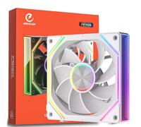 GSCOLER 120mm ARGB PWM PC Fan, Daisy-Chain Reverse Case Fan, Infinity Mirror, High Airflow 52.62 CFM, Quiet 32.45dBA Cooling Fan 800-1800 RPM, 5V 3-Pin, 4-Pin, Single Fan - White